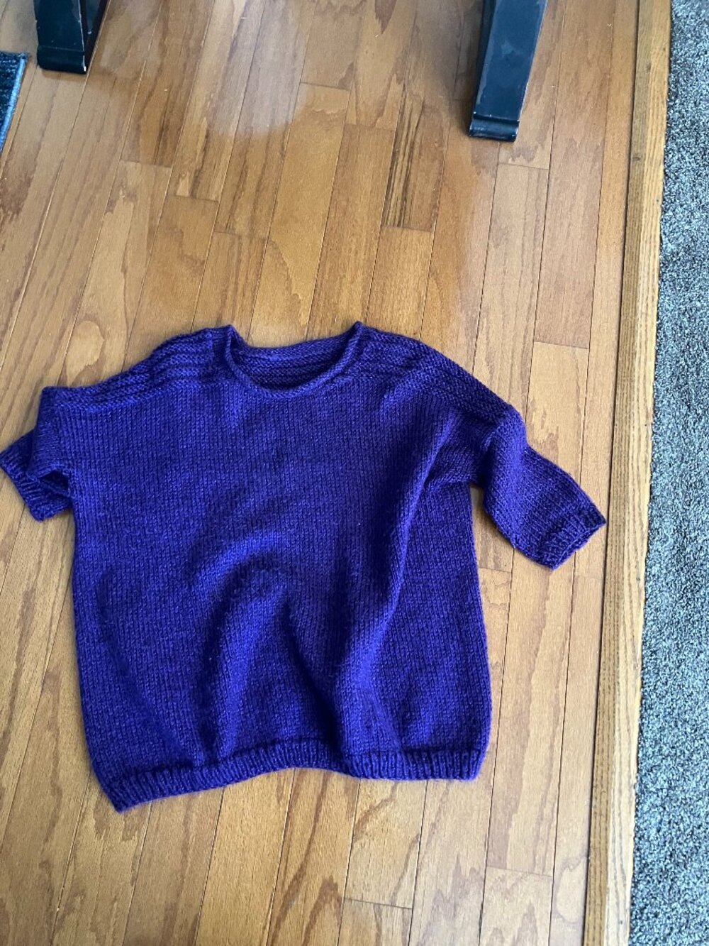 One-of-a-Kind Handmade Jewel Tone,Purple Sweater – Cropped, Boxy Fit